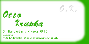 otto krupka business card