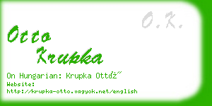 otto krupka business card